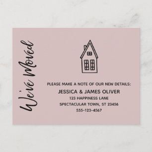 Moderne wir haben das kleine Haus in Pink Gezeichn Postkarte