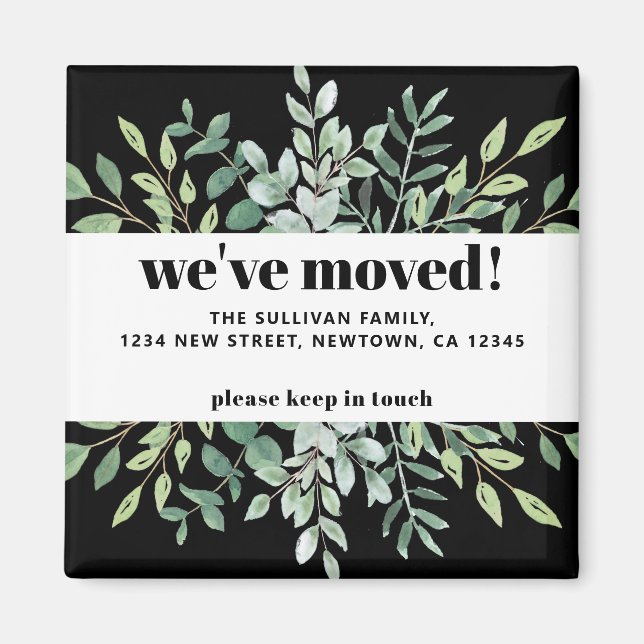 Moderne wir haben Eukalyptus Greenery Black Magnet (Vorne)