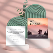 Moderne wir haben Foto Elopement Announcement Card