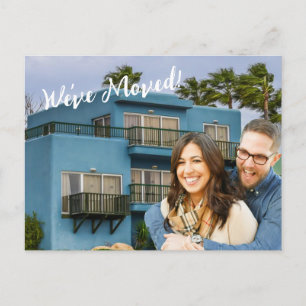 Moderne wir haben Foto neue Adresse Ankündigung Postkarte
