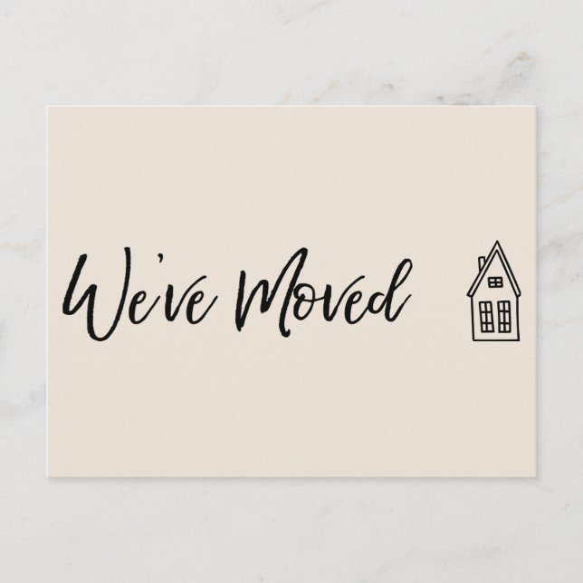 Moderne wir haben kleine Häuser Gezeichnet Creme Postkarte (Vorderseite)
