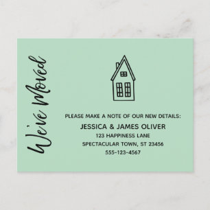 Moderne wir haben kleine Häuser Gezeichnet Minze Postkarte