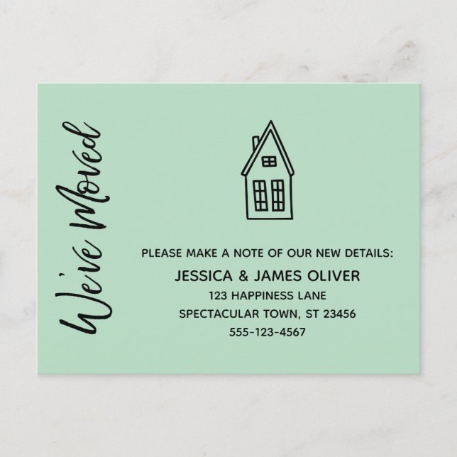 Moderne wir haben kleine Häuser Gezeichnet Minze Postkarte (Vorderseite)