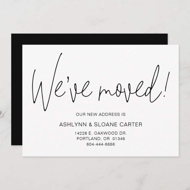 Moderne wir haben neue Zuhause Ankündigung Black (Vorne/Hinten)