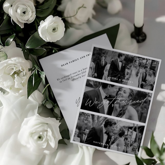 Moderne Wir haben Verheiratete Hochzeitskarte Got Einladung (Modern We Got Married Wedding Announcements Card)