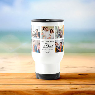 Moderne WIR LIEBE IHNEN VATER Square FotoCollage Reisebecher