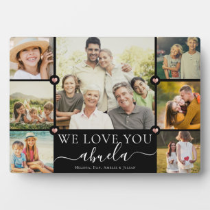 Moderne Wir Liebe Sie Abuela Familie Foto Collage Fotoplatte