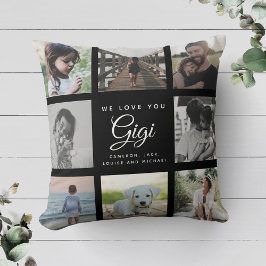 Moderne wir Liebe Sie GIGI Muttertag Foto Collage Kissen