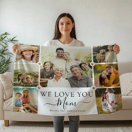 Moderne wir Liebe Sie Mama Familienfoto Collage Fleecedecke