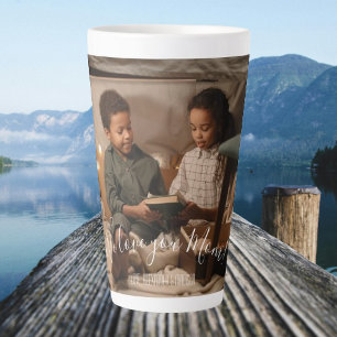 Moderne wir Liebe Sie Mama Foto Latte Tasse