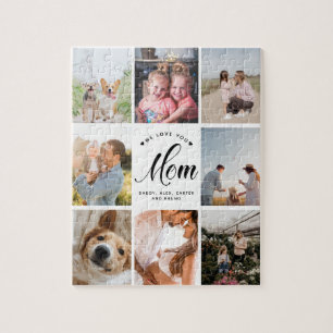 Moderne wir Liebe Sie Mama Personalisierte FotoCol Puzzle