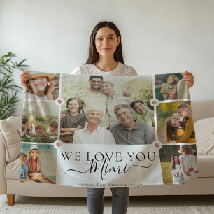 Moderne wir Liebe Sie MIMI Familienfoto Collage Fleecedecke