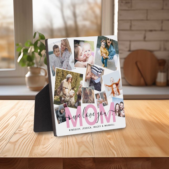 Moderne "Wir Liebe You" FotoCollage Mama Fotoplatte (Von Creator hochgeladen)