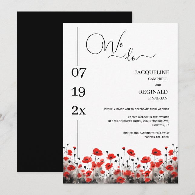 Moderne wir machen Minimalistische Bläserrot-Schwa Einladung (Vorne/Hinten)