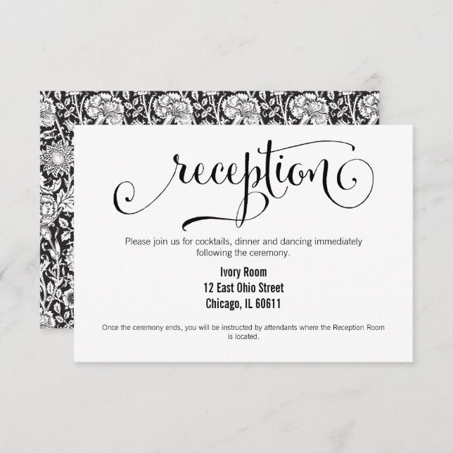 Moderne wir machen Script Wedding Reception Card Einladung (Vorne/Hinten)