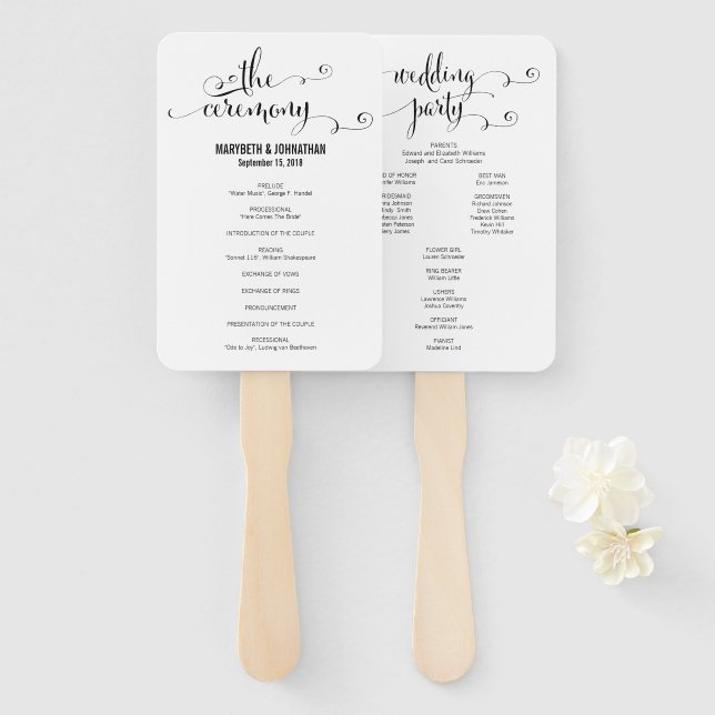 Moderne wir machen SkriptWedding Programm Hand Fan Fächer (Vorne und Hinten)
