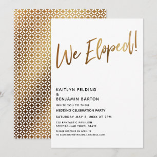 Moderne Wir Sind Durchgebrannt Gold Handschrift Em Einladung