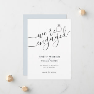 Moderne Wir sind Verlobt mit Paaren Foto Verlobung Ankündigung