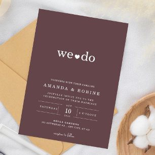 Moderne "Wir tun" elegante Einladung zur Hochzeit