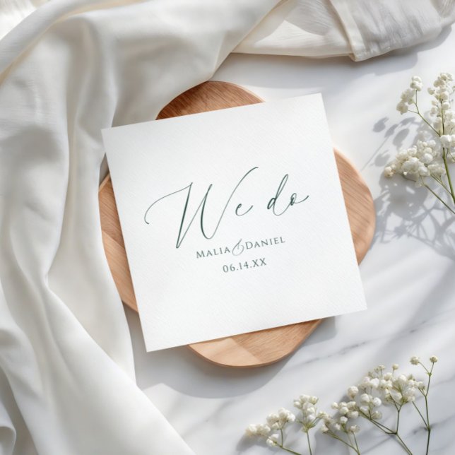 Moderne Wir-Tun-Paarnamen-Skript-Hochzeit Serviette (Von Creator hochgeladen)