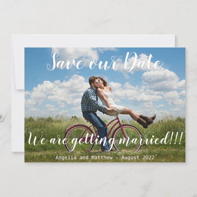 Moderne wir werden heiraten Foto Save The Date (Vorderseite)