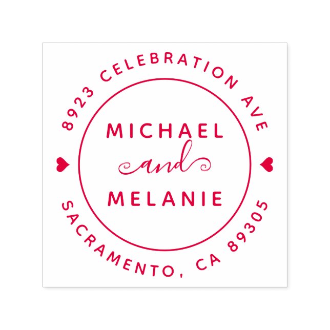 Moderne Wirbel Hochzeitsrunde Rücksendeadresse Permastempel (Design)