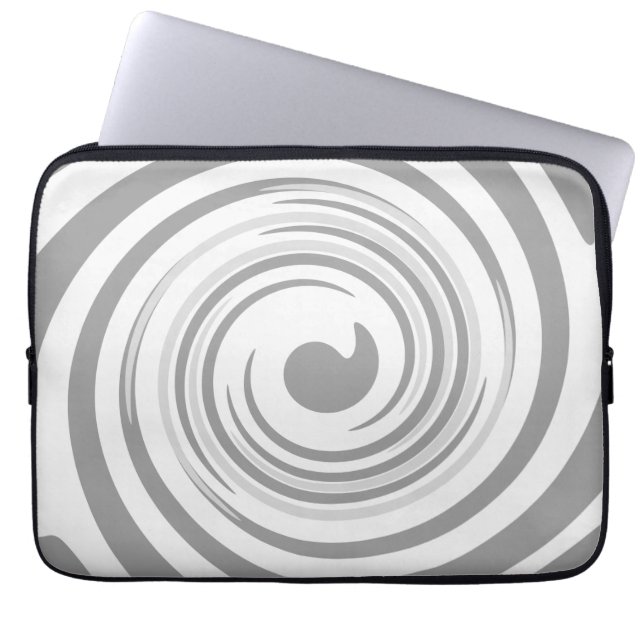 Moderne Wirbel in grauem Laptop-Sieb Laptopschutzhülle (Vorderseite)