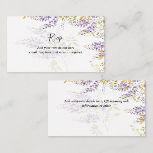 Moderne Wisteria Lila Wedding QR Code UAWG Begleitkarte
