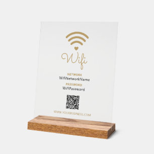 Moderne WLAN-Passwort-Herzschmuck Business-Schrift Acrylschild