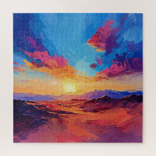 Moderne Wohnzimmer-Deko Sonnenuntergang Puzzle