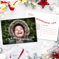 Moderne Wonderful Life Foto Holiday Postcard