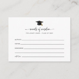 Moderne Wörter der Weisheit-Abschluss-Ratgeber Kar Begleitkarte