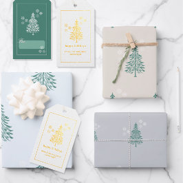 Moderne Wrapping Paper Sheets | Pine Trees Geschenkpapier Set