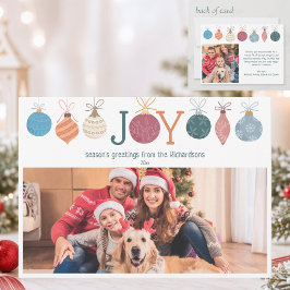 Moderne wunderliche FREUDE 2 Familienfoto Weihnach Feiertagskarte