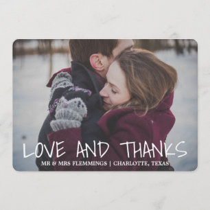 Moderne wunderliche Liebe u. Dank, die Foto Dankeskarte