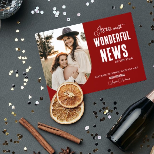 Moderne wunderschöne neue Weihnachtsschwangerschaf Einladung (Von Creator hochgeladen)