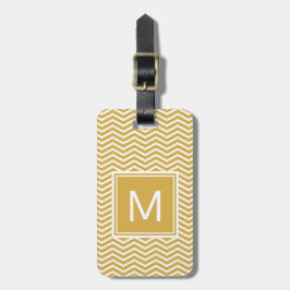 Moderne würzige Senf-Gelb-Sparren und Monogramm Gepäckanhänger