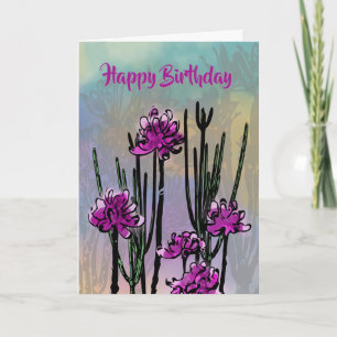 Moderne Wüstenblüten Blumen Geburtstag Karte