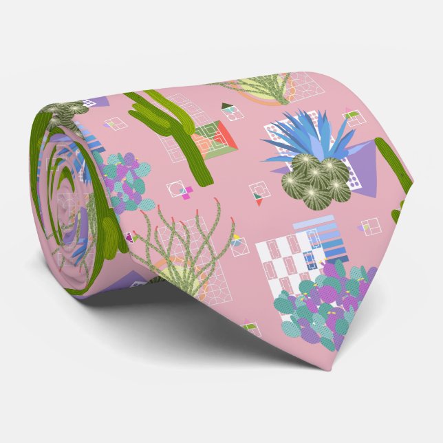 Moderne Wüstenlandschaft Mitte des Jahrhunderts -  Krawatte (Gerollt)