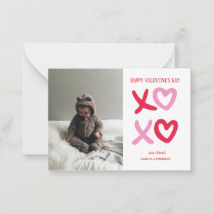 Moderne XOXO Foto Valentinstagskarte Benutzerdef Mitteilungskarte