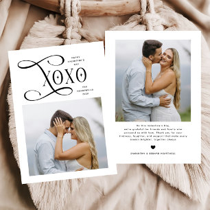 Moderne XOXO Paare Foto Frohen Valentinstag Feiertagskarte