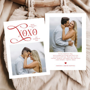 Moderne XOXO Paare Foto Frohen Valentinstag Feiertagskarte