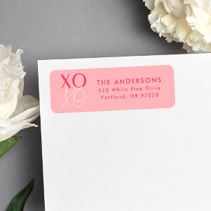 Moderne XOXO Rosa Rücksendeadresse
