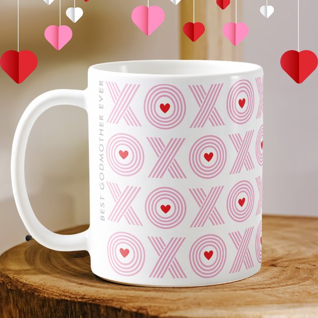 Moderne XOXO Valentine's Day Godmutter Kaffeetasse (Von Creator hochgeladen)