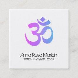 *~* Moderne Yoga Energy Healer Om Om Symbol Quadratische Visitenkarte