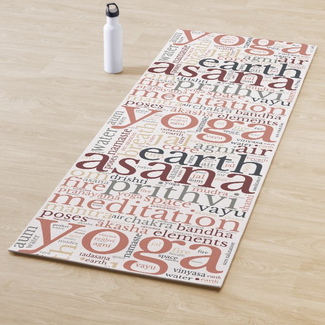 Moderne Yoga Mat Word Cloud Yogamatte (Beispiel)