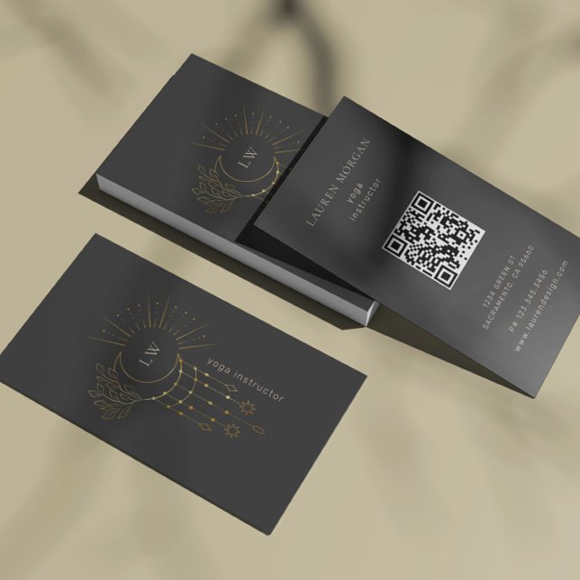 Moderne Yoga Studio Business Card Visitenkarte (Von Creator hochgeladen)