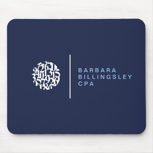 Moderne Zahlen Logo II Buchhalter Mousepad (Vorne)