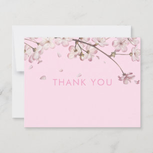 Moderne zarte Blütenblume Rosa Dankeskarte