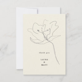 Moderne, zarte Eggshell Floral Wedding Dankeskarte